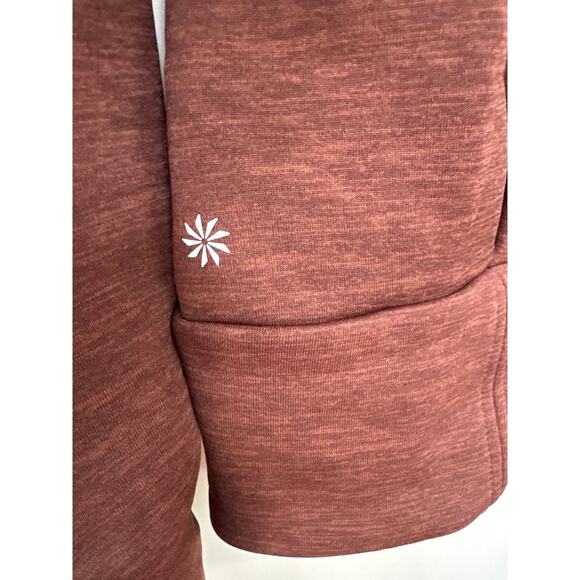 Athleta Rust Brown Womens Quarter Zip Sweatshirt Pullover Size Small Athleisure - Picture 7 of 9